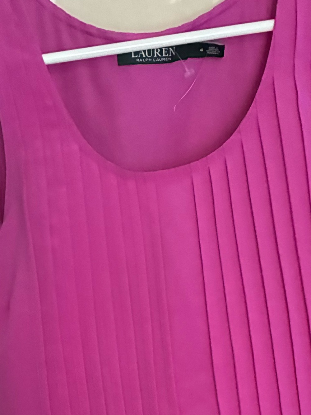 Ralph Lauren Hot Pink Pleated Sleeveless Mini Dress